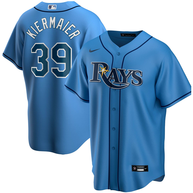 2020 MLB Men Tampa Bay Rays #39 Kevin Kiermaier Nike Light Blue Alternate 2020 Replica Player Jersey 1